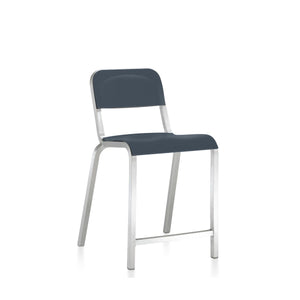 1951 Counter Stool By Emeco bar seating Emeco Recycled PET Atlantic Dark Blue 