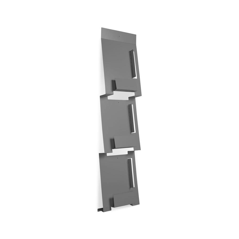 2D:3D Wall Magazine Rack magazine stand BluDot Gun Metal 