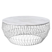 36” Coffee Table Coffee Tables Bend Goods Chrome White Marble Top (Indoor Use Only) +$300.00 