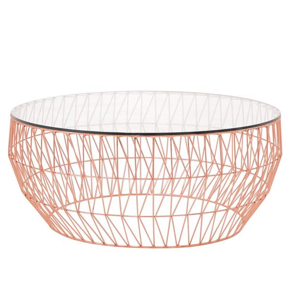 36” Coffee Table Coffee Tables Bend Goods Copper Clear Glass Top +$160.00 