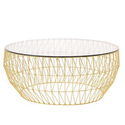 36” Coffee Table Coffee Tables Bend Goods Vintage Gold Clear Glass Top +$160.00 