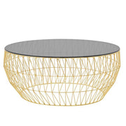 36” Coffee Table Coffee Tables Bend Goods Vintage Gold Smoke Glass Top +$160.00 