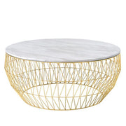 36” Coffee Table Coffee Tables Bend Goods Vintage Gold White Marble Top (Indoor Use Only) +$300.00 