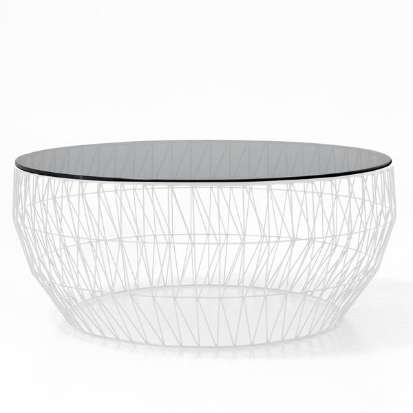 36” Coffee Table Coffee Tables Bend Goods White Smoke Glass Top +$160.00 