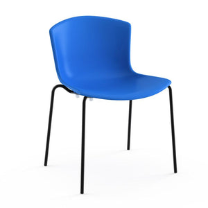 Bertoia Molded Shell Side Chair - Stacking Side/Dining Knoll Blue Black 