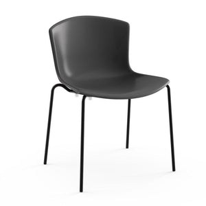Bertoia Molded Shell Side Chair - Stacking Side/Dining Knoll Medium Grey Black 
