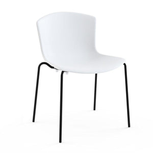 Bertoia Molded Shell Side Chair - Stacking Side/Dining Knoll White Black 