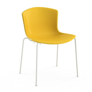 Bertoia Molded Shell Side Chair - Stacking Side/Dining Knoll Yellow White 