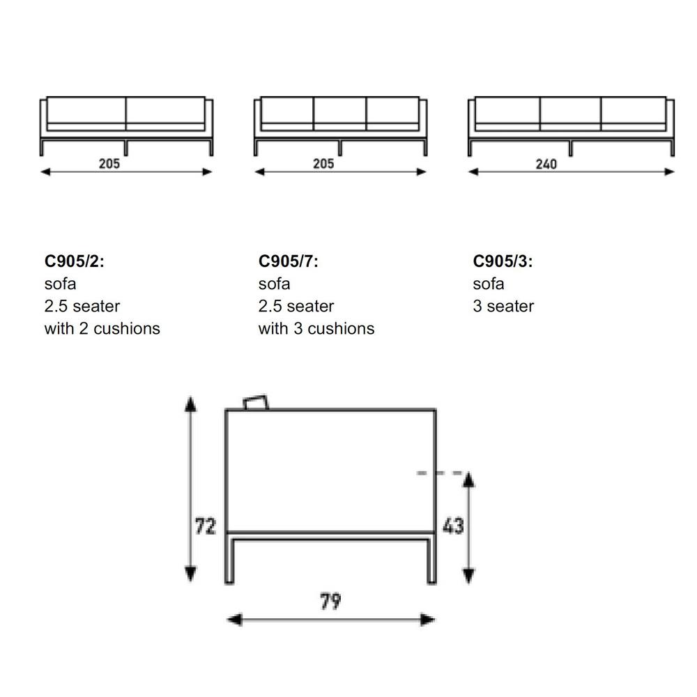 905 2.5 Seat 2 Cushion Sofa Sofa Artifort 