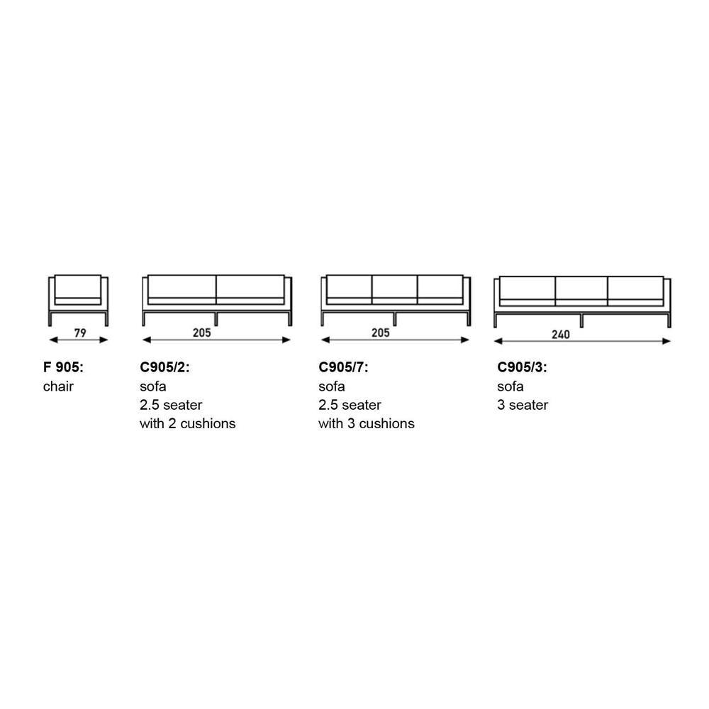 905 2.5-Seat 3 Cushion Sofa Sofa Artifort 