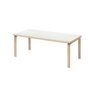 AALTO Table Extendable 97 Tables Artek Top IKI White HPL | Legs and Edge Band Natural Lacquered 