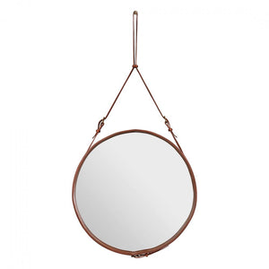 Adnet Circulaire Mirror mirror Gubi Large Tan Leather 