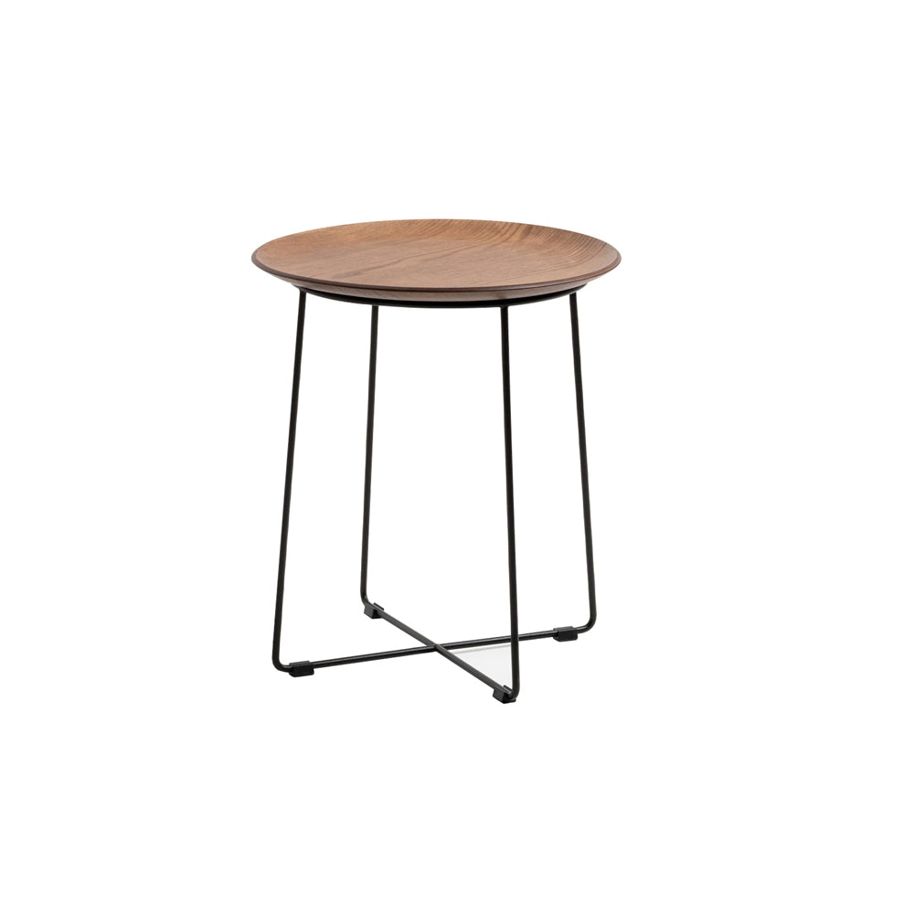 Al Wood Side Table side/end table Kartell Dark Ash Wood Top & Chrome Frame 