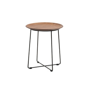 Al Wood Side Table side/end table Kartell Dark Veneer Wood Top & Black Frame 