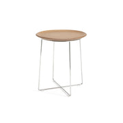 Al Wood Side Table side/end table Kartell Light Veneer Wood Top & Chrome Frame 