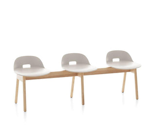 Alfi 3-Seat Low Back Bench Benches Emeco White Ash 