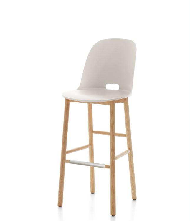 Alfi High-Back Barstool Stools Emeco White Ash 