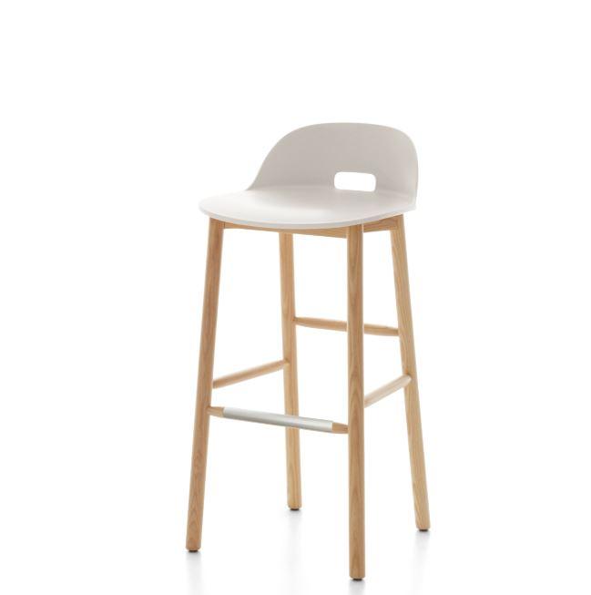 Alfi Low-Back Barstool Stools Emeco White Ash 