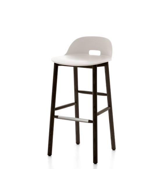 Alfi Low-Back Barstool Stools Emeco White Dark Ash 