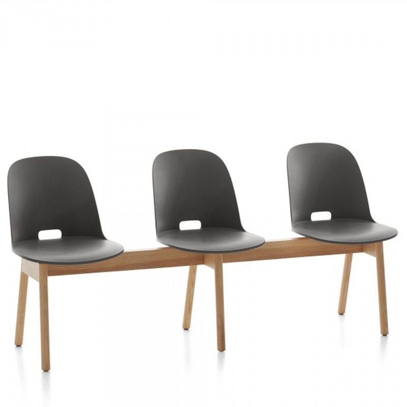 Alfi 3-Seat High Back Bench Benches Emeco Dark Grey Ash 