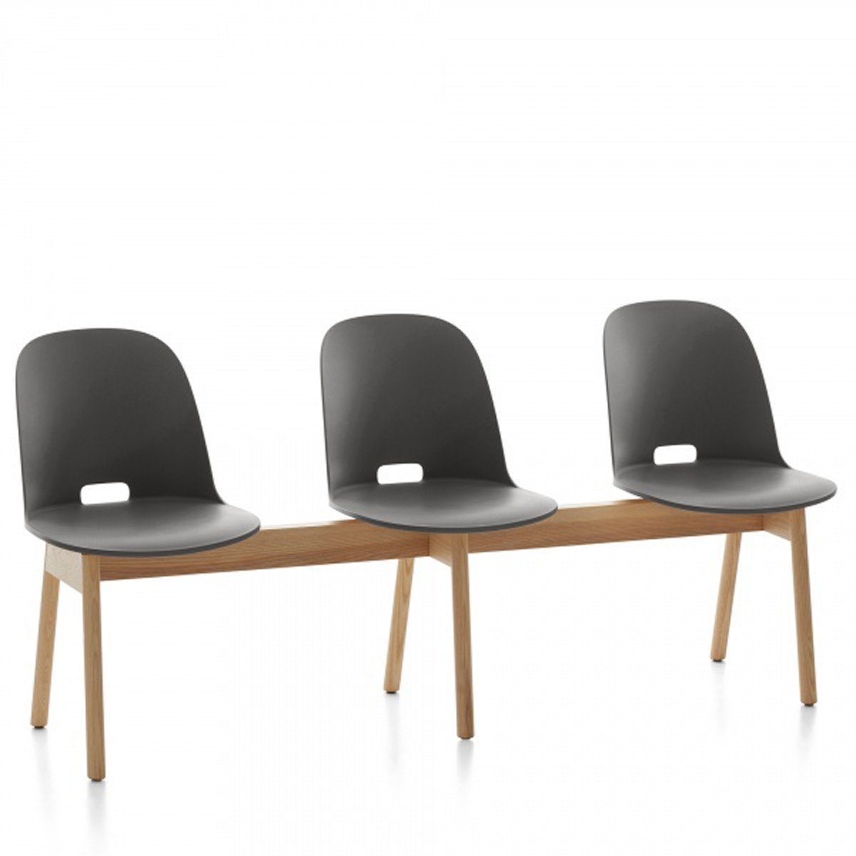 Alfi 3-Seat High Back Bench Benches Emeco Dark Grey Ash 