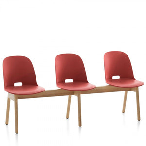 Alfi 3-Seat High Back Bench Benches Emeco Red Ash 