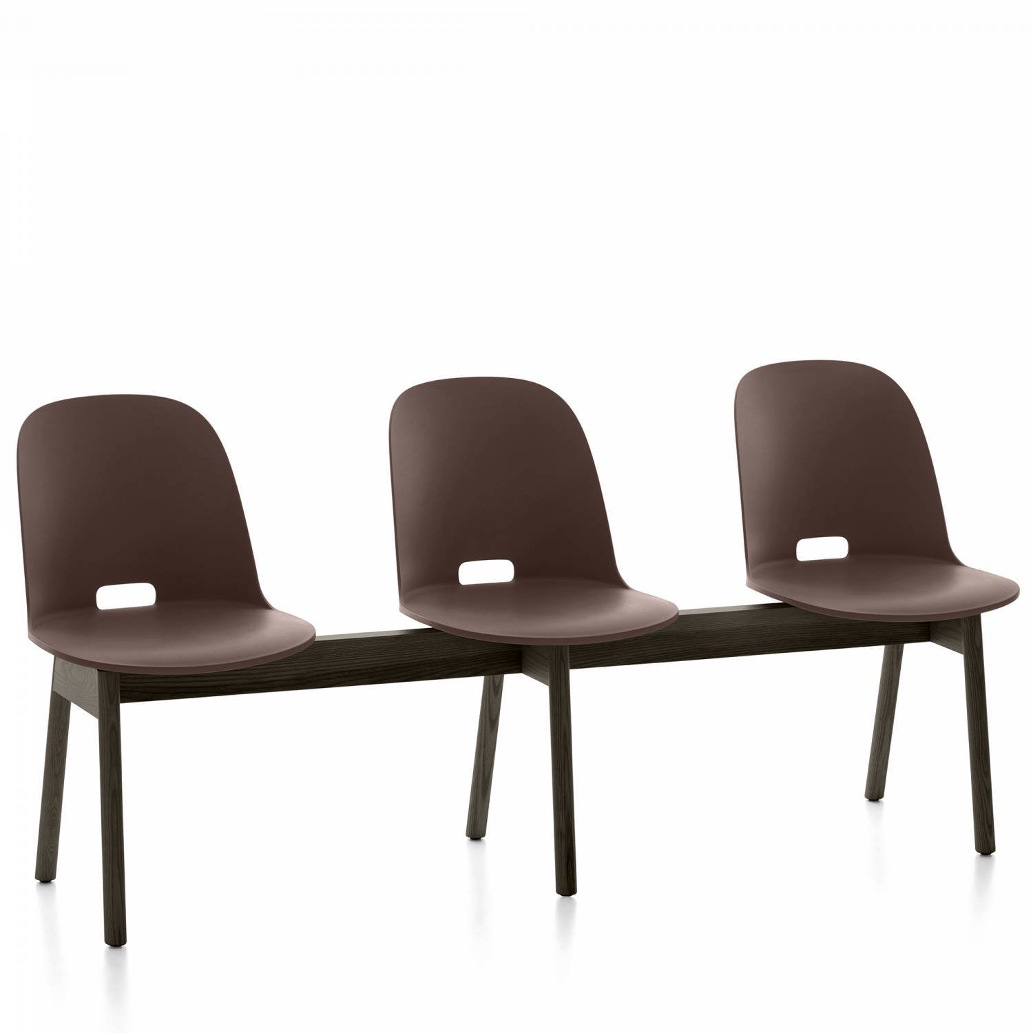 Alfi 3-Seat High Back Bench Benches Emeco Dark Brown Dark Ash 