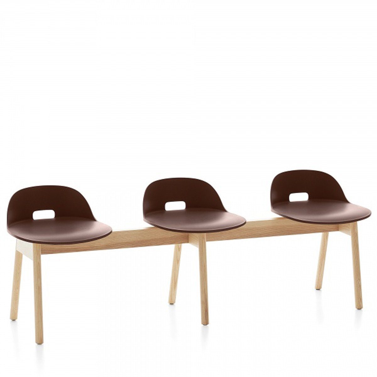 Alfi 3-Seat Low Back Bench Benches Emeco Dark Brown Ash 