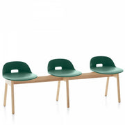 Alfi 3-Seat Low Back Bench Benches Emeco Green Ash 