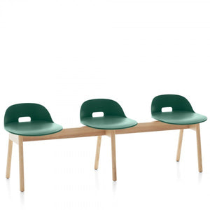 Alfi 3-Seat Low Back Bench Benches Emeco Green Ash 
