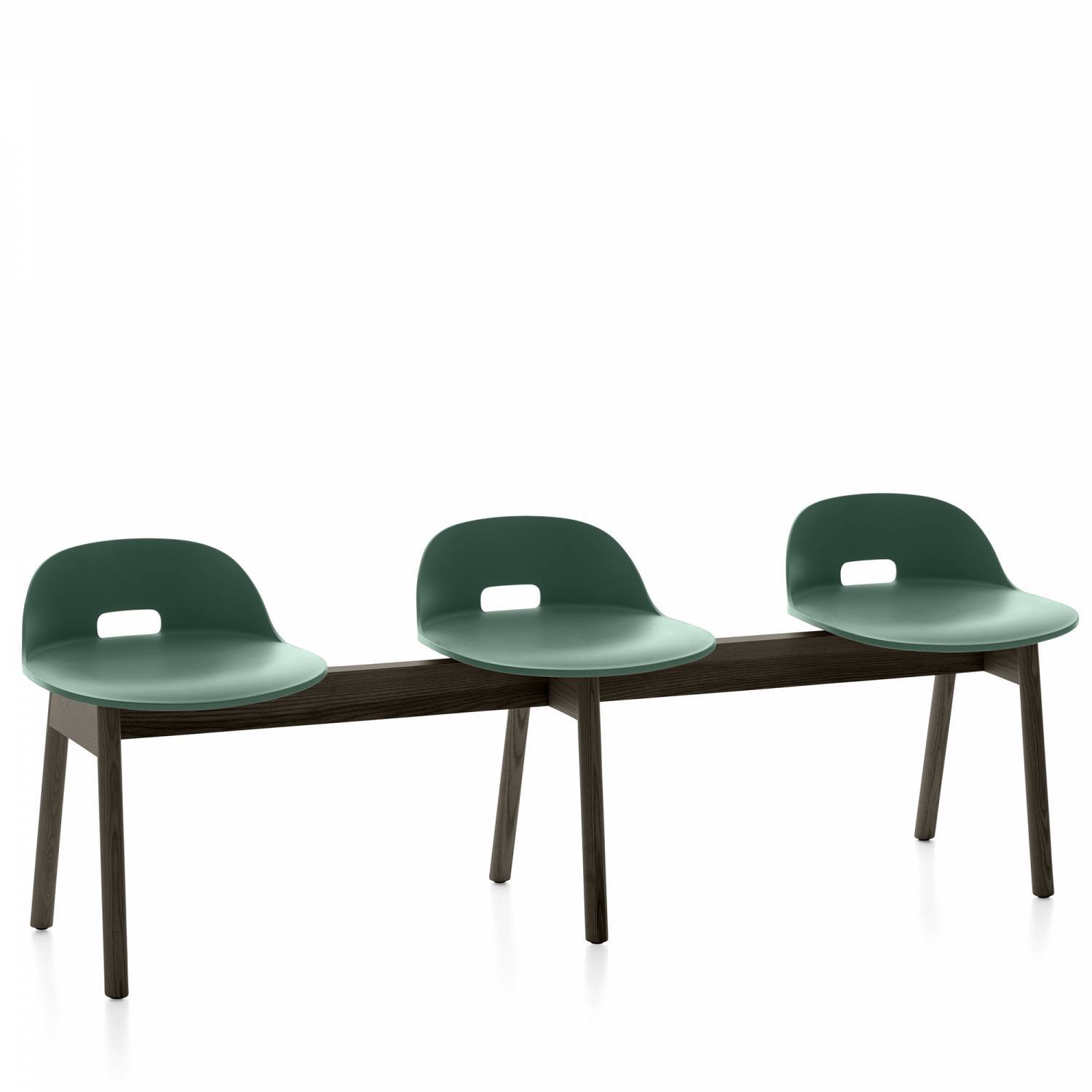 Alfi 3-Seat Low Back Bench Benches Emeco Green Dark Ash 