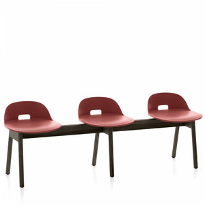 Alfi 3-Seat Low Back Bench Benches Emeco Red Dark Ash 