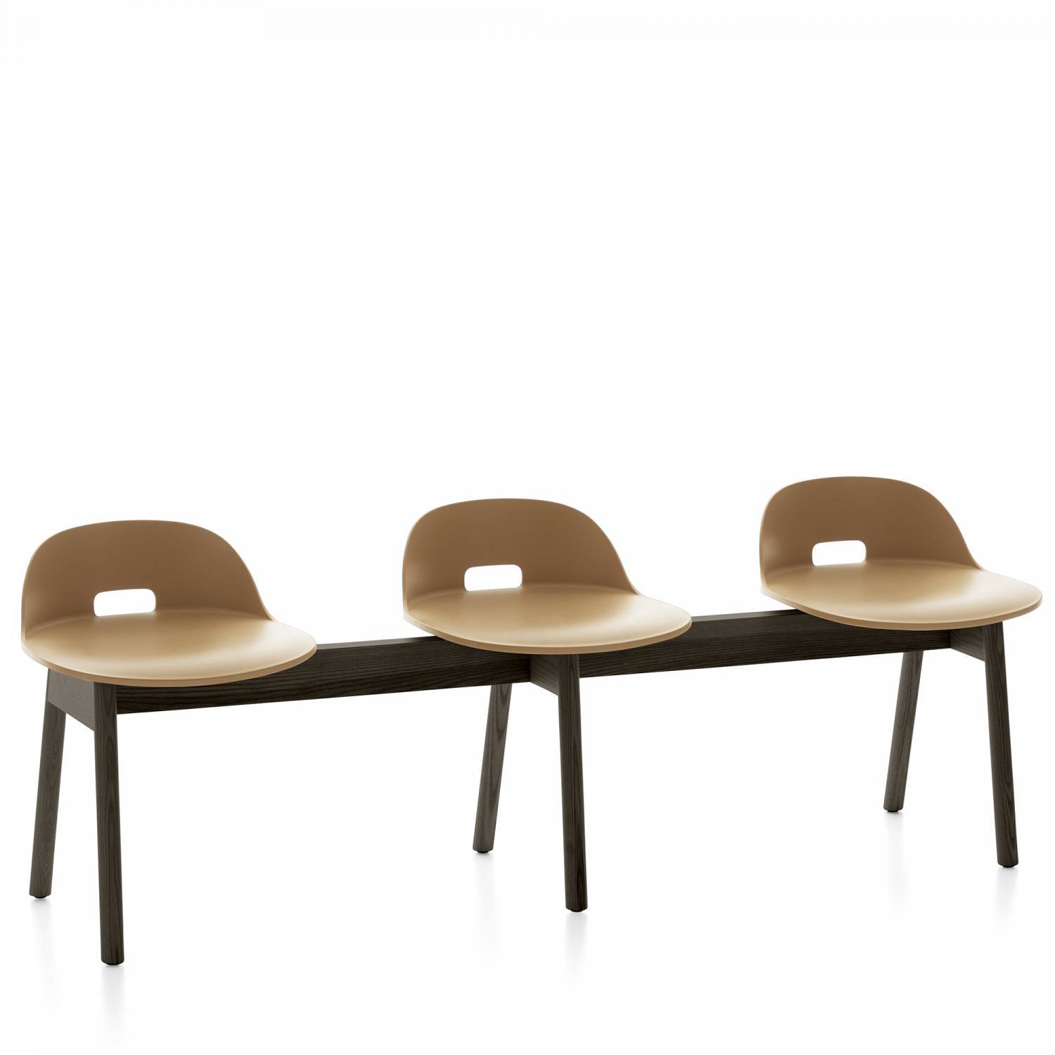 Alfi 3-Seat Low Back Bench Benches Emeco Sand Dark Ash 