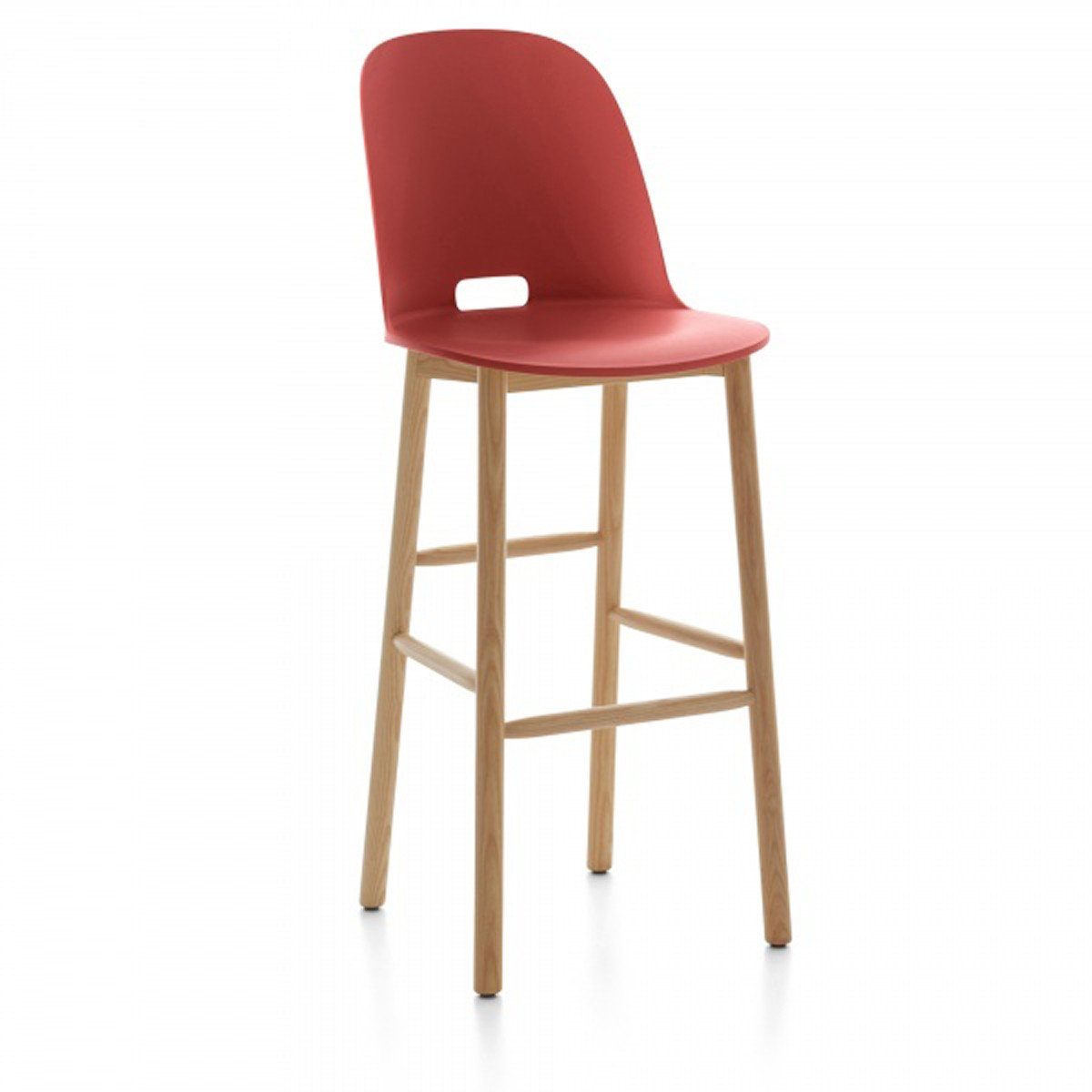 Alfi High-Back Barstool Stools Emeco Red Ash 