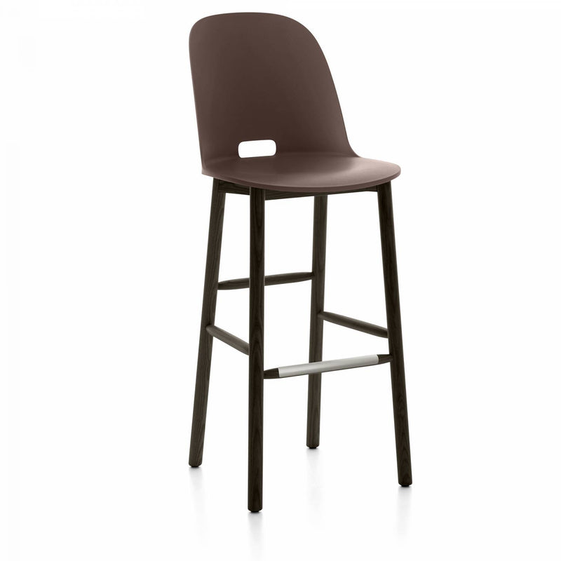 Alfi High-Back Barstool Stools Emeco Dark Brown Dark Ash 
