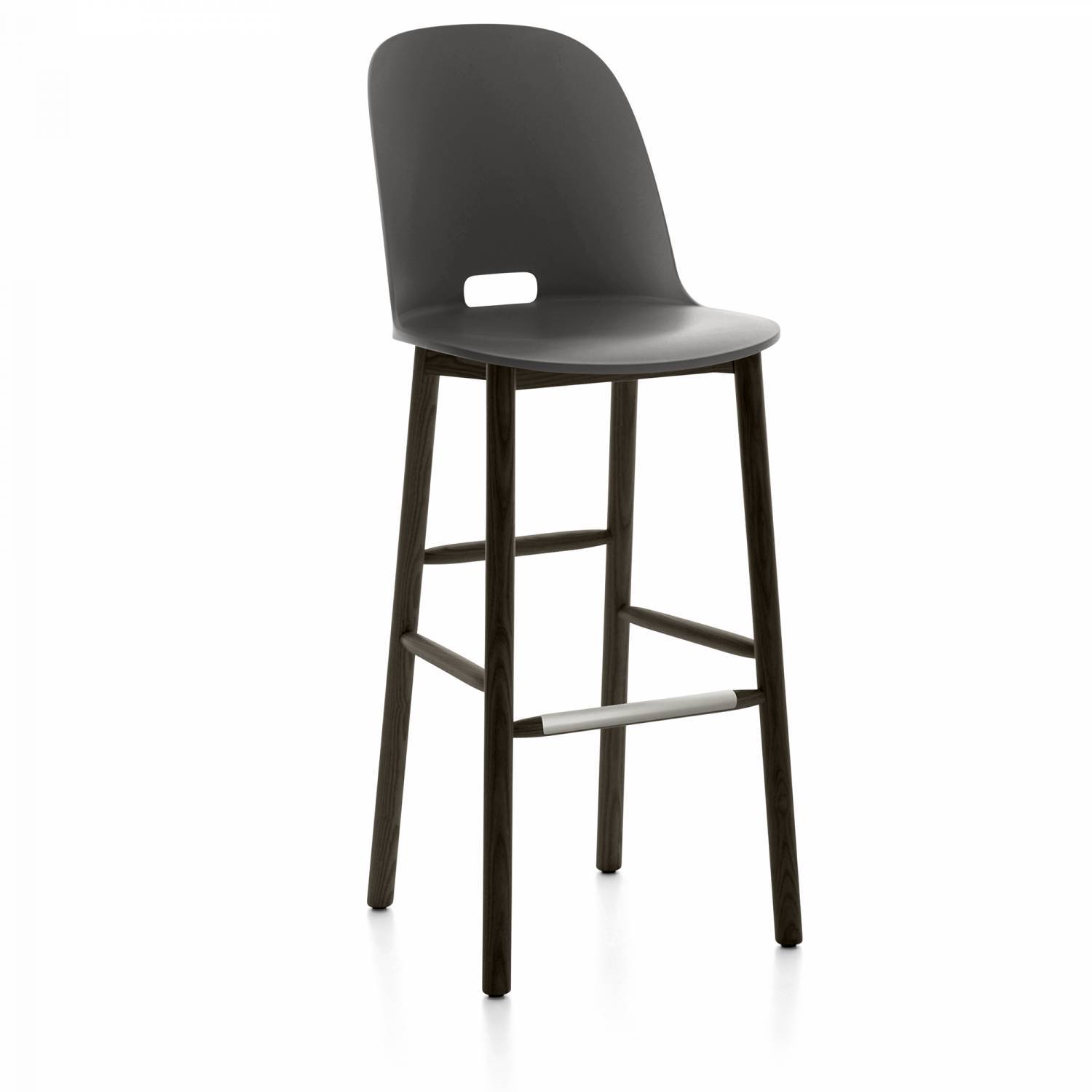Alfi High-Back Barstool Stools Emeco Dark Grey Dark Ash 