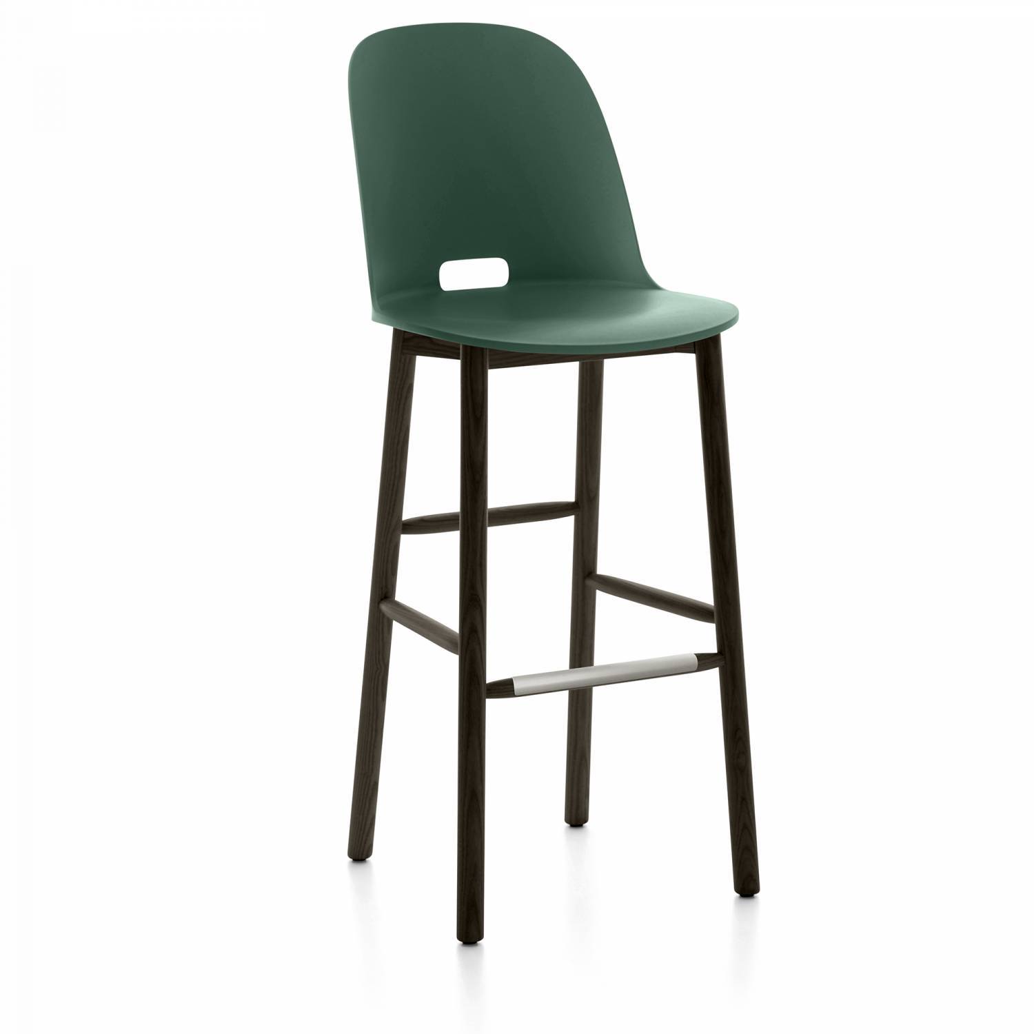 Alfi High-Back Barstool Stools Emeco Green Dark Ash 