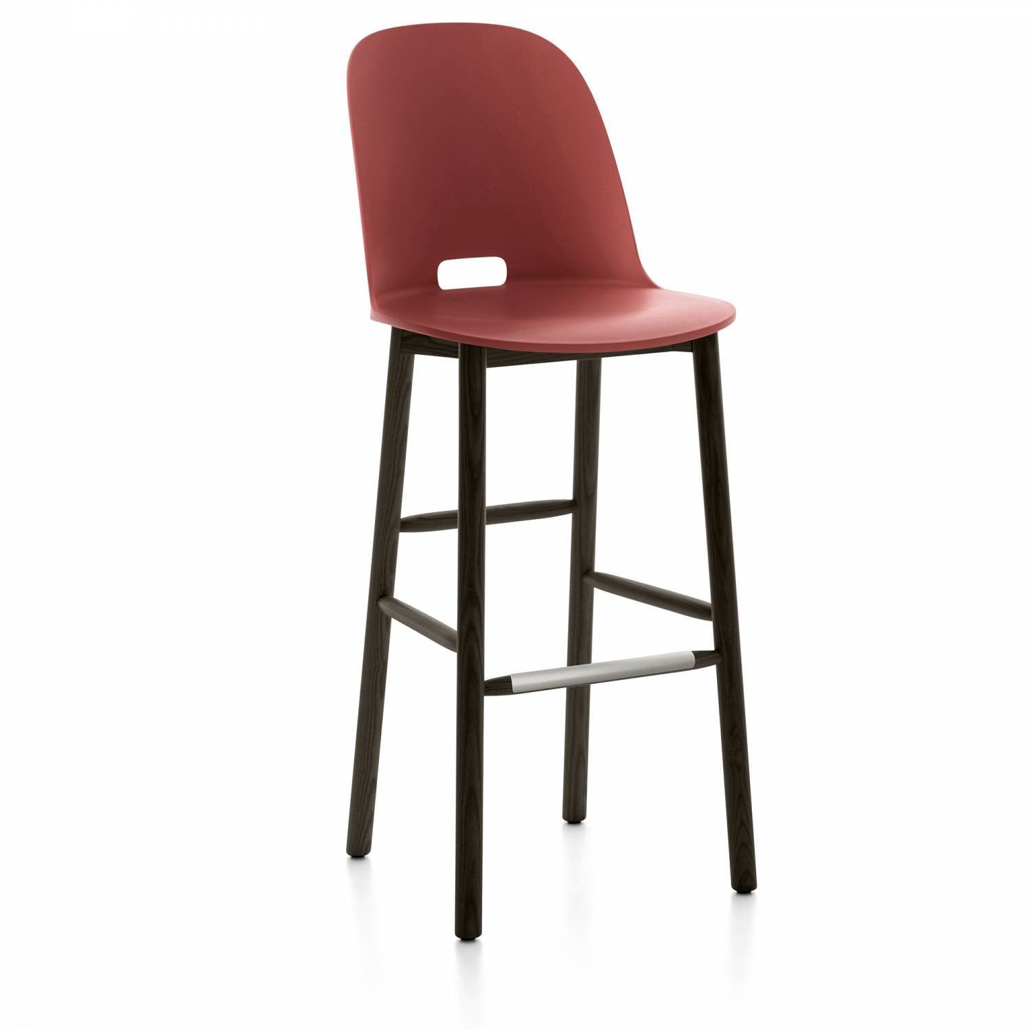 Alfi High-Back Barstool Stools Emeco Red Dark Ash 
