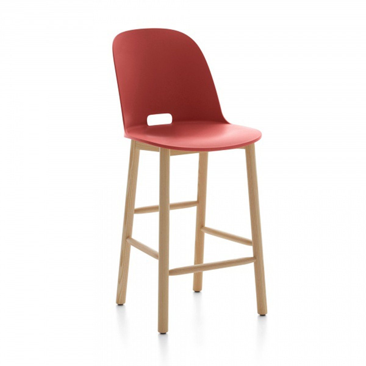 Alfi High-Back Counter Stool Stools Emeco Red Ash 