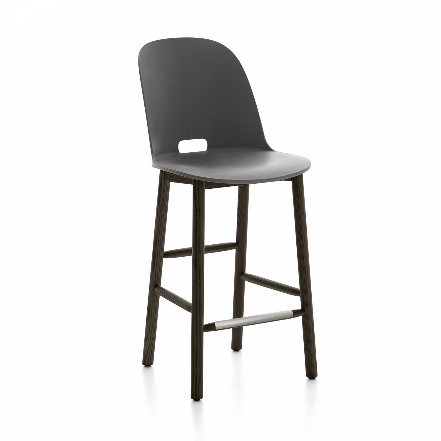 Alfi High-Back Counter Stool Stools Emeco Dark Grey Dark Ash 