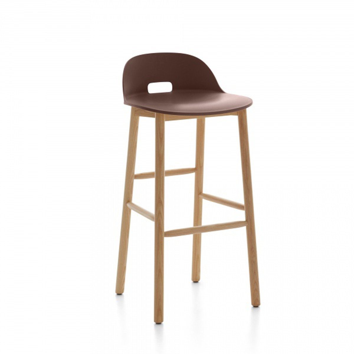 Alfi Low-Back Barstool Stools Emeco Dark Brown Ash 