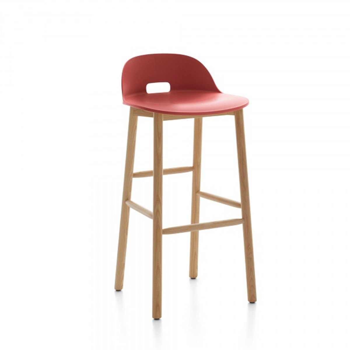 Alfi Low-Back Barstool Stools Emeco Red Ash 