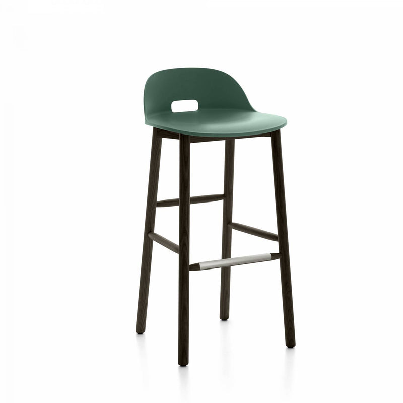 Alfi Low-Back Barstool Stools Emeco Green Dark Ash 