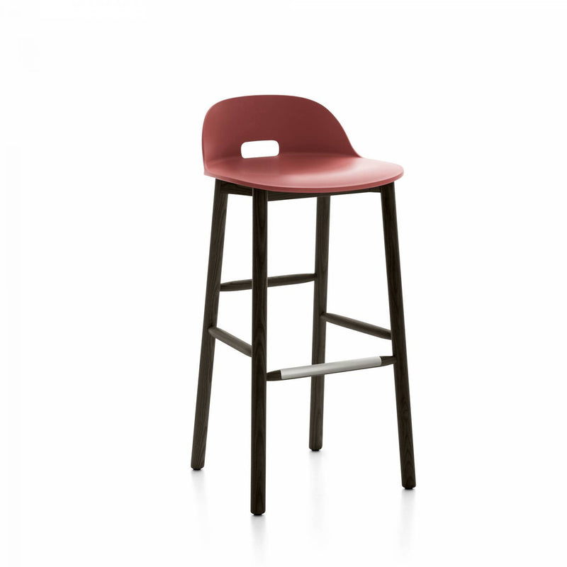 Alfi Low-Back Barstool Stools Emeco Red Dark Ash 