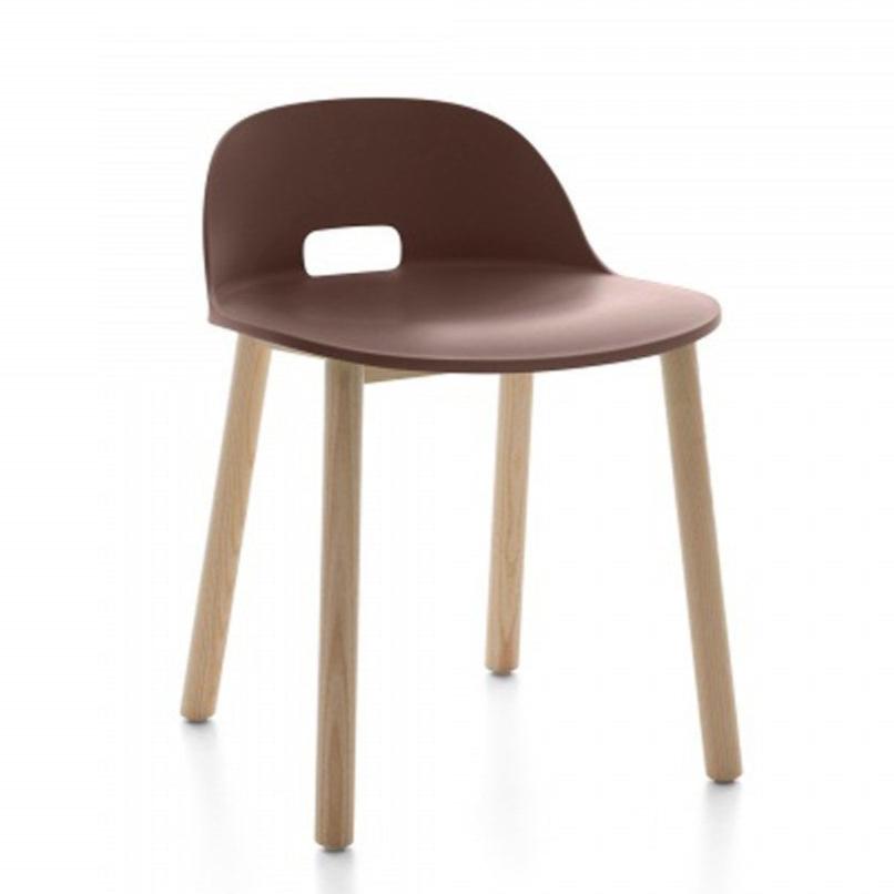 Alfi Low-Back Chair Side/Dining Emeco Dark Brown Ash 