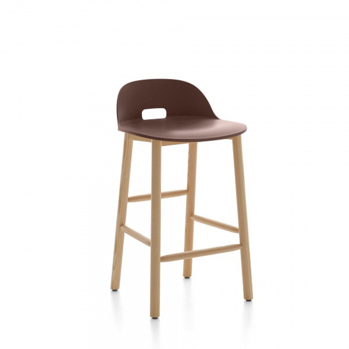 Alfi Low-Back Counter Stool Stools Emeco Dark Brown Ash 