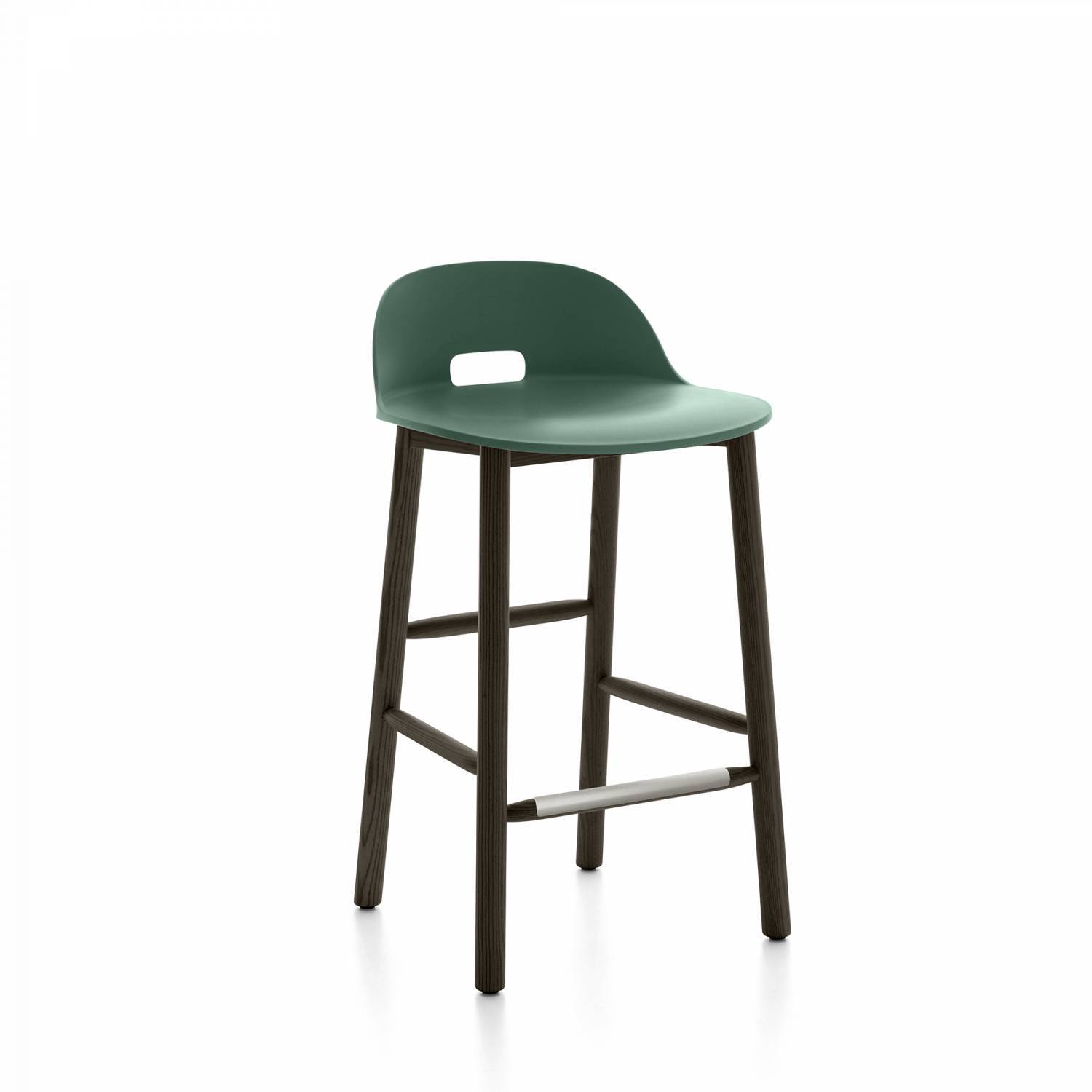 Alfi Low-Back Counter Stool Stools Emeco Green Dark Ash 