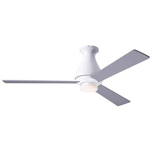 Altus Flush Ceiling Fan Ceiling Fans Modern Fan Co Gloss White 42" Aluminum Fan & Light – 3 Wire With 17W LED