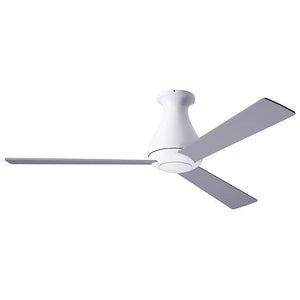 Altus Flush Ceiling Fan Ceiling Fans Modern Fan Co Gloss White 42" Aluminum Fan Speed Only Without Light