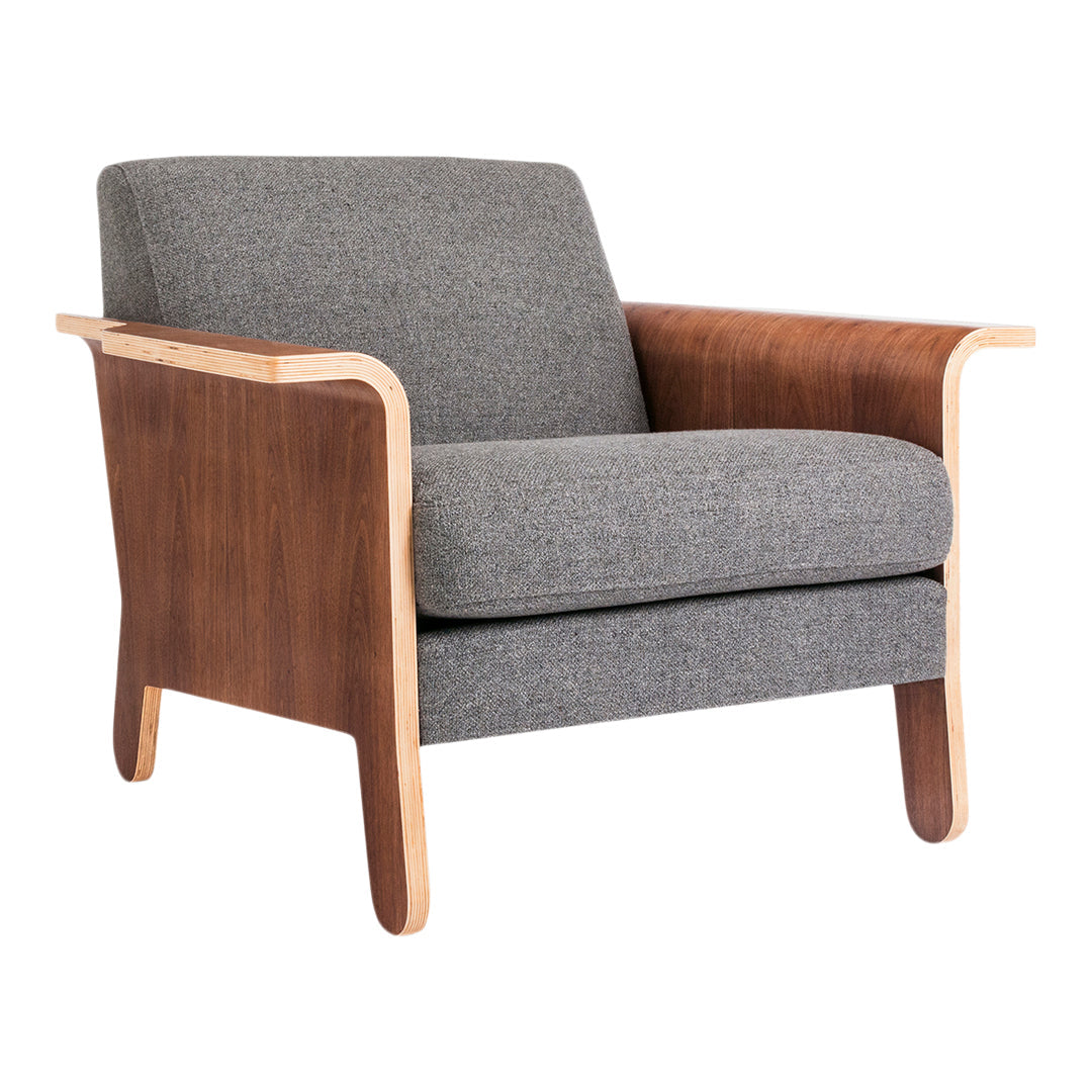 Lodge Chair lounge chair Gus Modern Andorra Pewter Walnut 